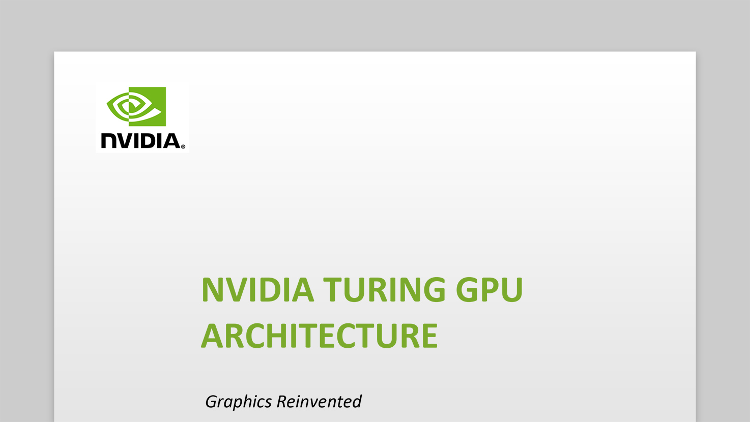 Nvidia Turing Gpu Architecture