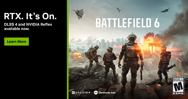 “战地风云 6 (Battlefield 6)”现已发布—— 借助 DLSS 4 多帧生成，帧率可提升至原来的 3.8 倍