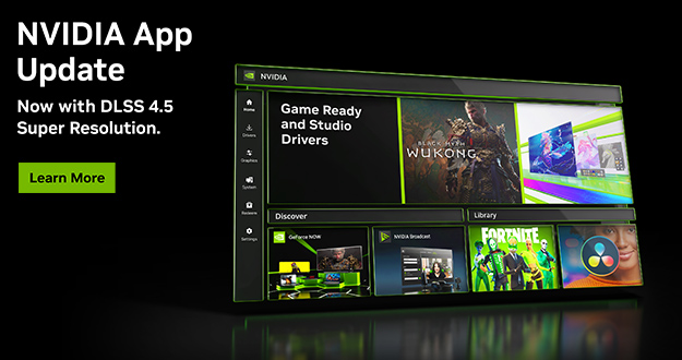 NVIDIA App 更新：新增 DLSS 4.5 超分辨率和全新 GeForce Game Ready 驱动