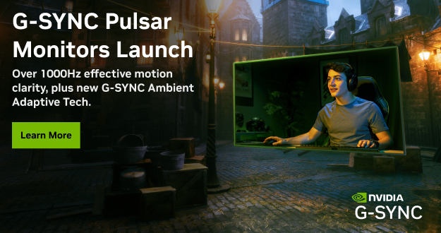 NVIDIA G-SYNC 将于 1 月 7 日推出采用 Pulsar 和智能环境光技术的显示器：感知超过 1000 Hz 的有效动态清晰度，助您畅享更流畅、更清晰的游戏体验