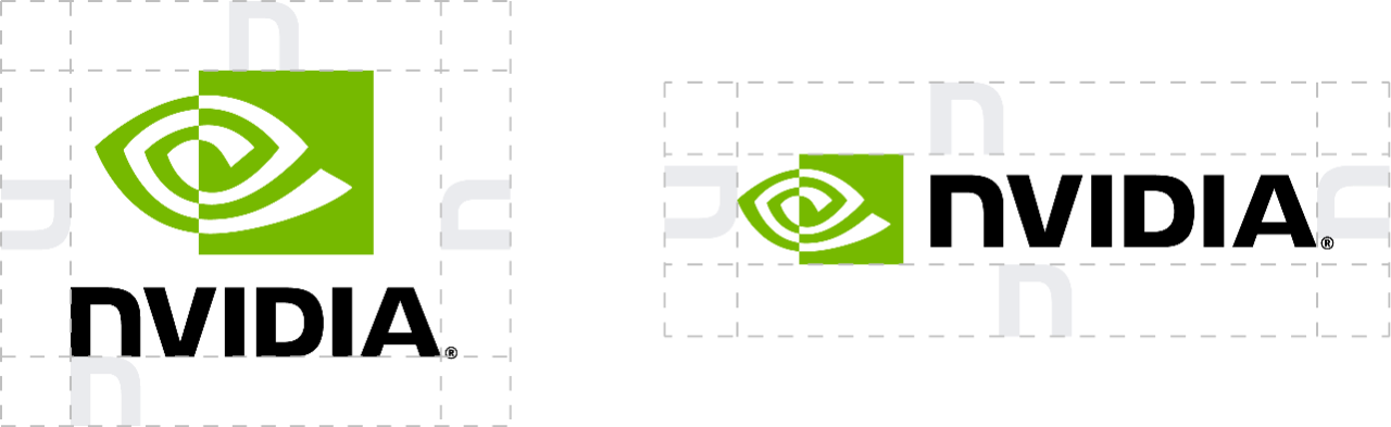  NVIDIA 徽标四周留白