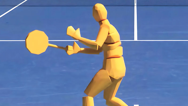 Physically Simulated Tennis Players from Broadcast Videos