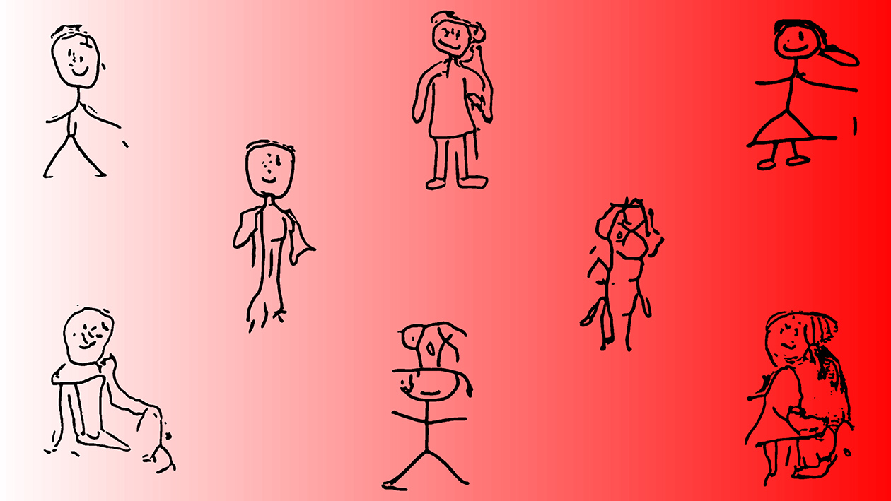 This book contains two randomly selected drawings generated by the AI for each percentage—starting from 0% female moving to 100% female