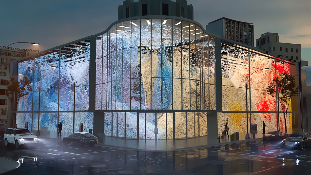 The culmination of the work uses architectural visualization