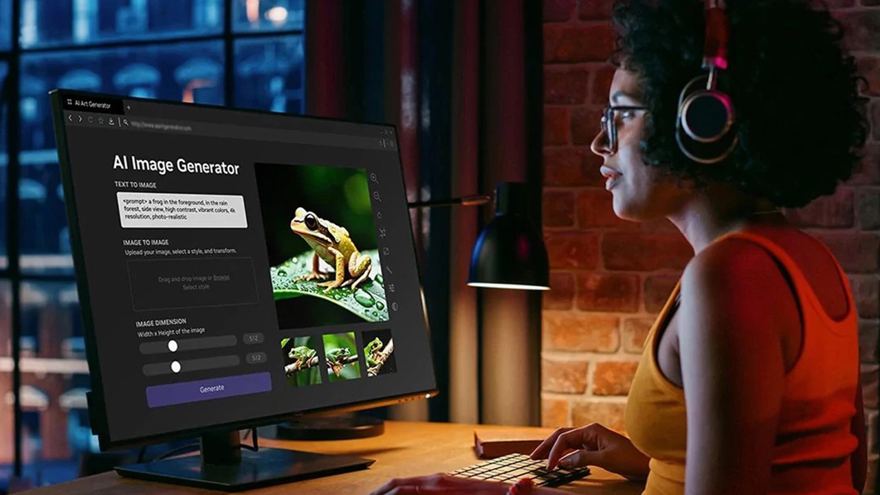 一位开发者在她的电脑上学习生成式 AI 和大语言模型 (LLM) 课程